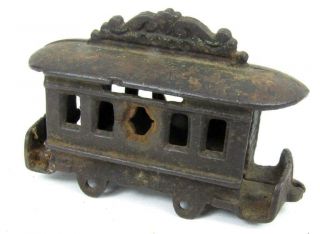 Shimer Climax Trolley Car Coin Bank Antique Cast Iron Train Repair