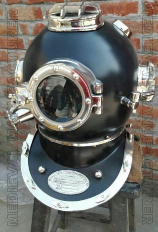 Morse Us Navy Mark V Antique Diving Helmet Size 18 " Inch Divers Helmet Vintage