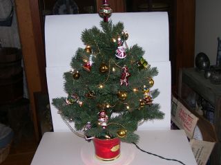 Rare Vintage Christopher Radko Lighted Christmas Tree And Ornaments