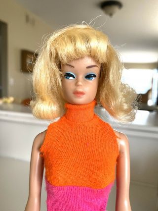 Vintage Barbie Doll,  Blonde Side Part American Girl Hair Style Wig
