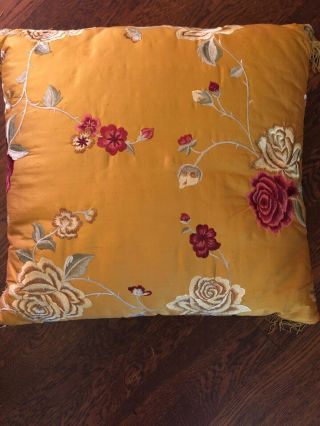 IOSIS Pair French Silk Tapestry Pillows; Floral w/tassels by IOSIS Paris 3