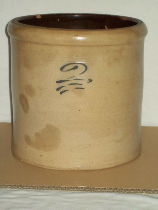 " Antique " 2 Bee Sting ? Stoneware Crock Vintage Lazy 8 Red Wing Crock ?