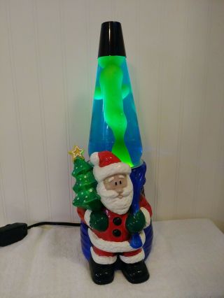 Santa Lava Lamp Vintage Ceramic Christmas Decor Tree Great Flow,  Light