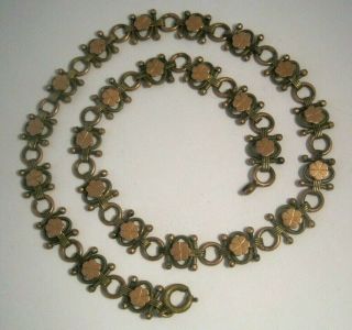 Antique Vintage Victorian Gold Filled Book Chain Link Necklace 17 - 1/2 "