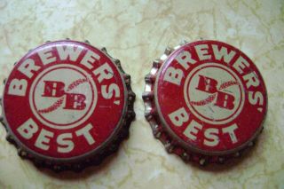 2 Cork Lined Sebewaing Beer Brewers Best Beer Bottle Caps 1940 