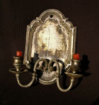 Reclaimed/salvaged.  Antique Vintage Wood & Gesso Wall Sconce Candle Holder.