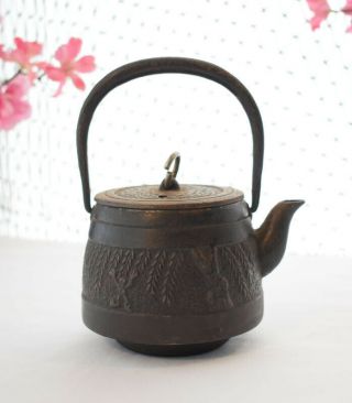 Small Vintage Japanese Cast Iron Tetsubin,  Tea Pot