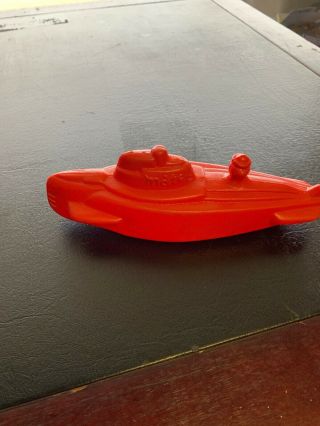 Vintage Red Blow Mold Toy Boat Plastic Matey Premium Toy Bubble Bath