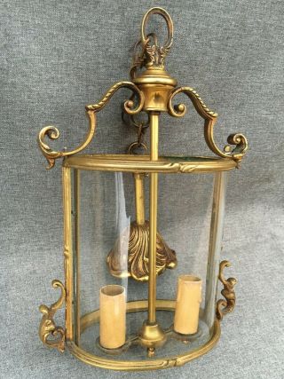 Heavy Antique French Ceiling Lamp Lantern Early 1900 