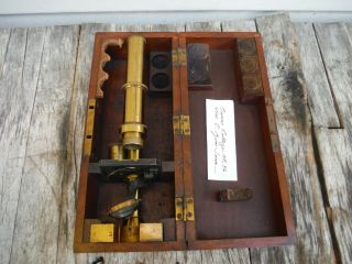 Vintage Carl Zeiss Jena Microscope With Case Rare Neat Nr