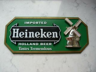 Vintage Heineken Beer Sign Wall Hung Or Stand Mount