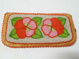 Vintage Cree Indian Beaded Glasses Case On Moose Hide - Xlnt Cond Xlnt Gift