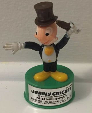 Vintage Kohner Bros.  Mini Thumb Push Up Puppet Jiminy Cricket