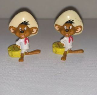 Looney Tunes Speedy Gonzalez Mouse Figurine 1.  5” (set Of 2)
