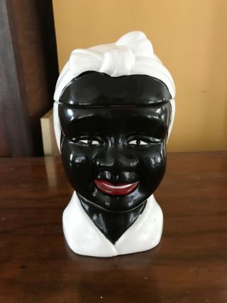 Vintage Black Americana 10” " Mammy " Ceramic Cookie Jar Aunt Jemima Head Bust