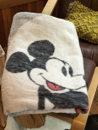 Vintage Biederlack Blanket Throw Mickey Mouse Walt Disney USA 2