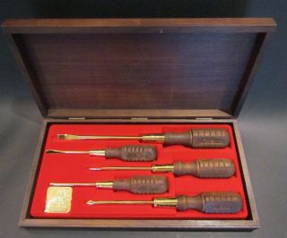 Mac Tools Limited Edition 24k Gold Plated 5 Pc Screwdriver Set 1986