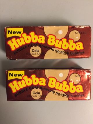 Vintage Chewing Gum - Hubba Bubba Bubble Gum - 2 Nos Packs - Wrigley’s Cola