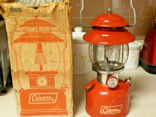 Vintage 1965 “ The Sunshine Of The Night “ Red Coleman Lantern “in Box 200a