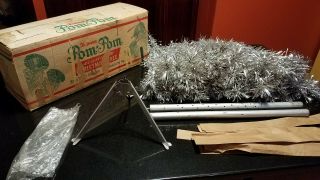 Vintagethe Sparkler Pom Pom Aluminum 6ft 91 Branch Christmas Tree W/box