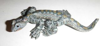 Vintage Jon Anderson Polymer Clay Lizard With Roses