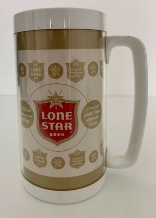 Vintage Lone Star Beer Plastic Mug Cup Thermo Serv Usa Breweriana Bar Man Cave