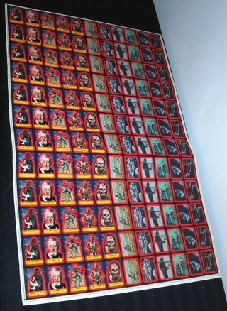 1977 Topps Star Wars Trading Cards Series 2 Uncut Sticker Sheet Of 132