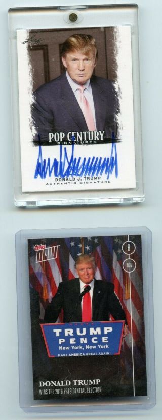 Donald Trump Authentic Signature " Pop Century " 2012 Leaf Ba - Dt1