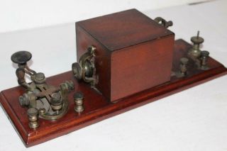 Vintage Western Electric Telegraph Ham Signal Key Keyer Morse Code Sounder Box