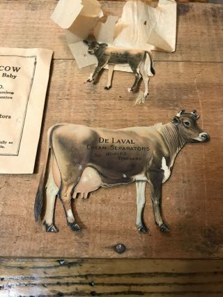 Vintage De Laval Cream Separator Tin Jersey Cow & Calf Near In Envelope