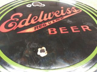 Edelweiss Beer Porcelain Sign Booze Vintage Liquor Store Old Bar Cantina Dive