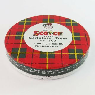 Vintage Scotch Brand Cellulose Tape No.  600 Tin