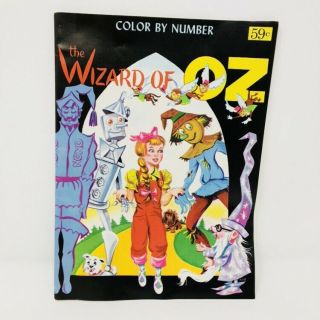 Vintage Color By Number With Complete Story Of The Wizard Of Oz Coloring Book