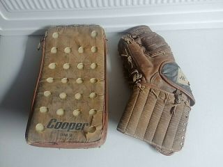 Vintage Cooper Gm9 Full Right Hockey Goalie Glove / Blocker Senior