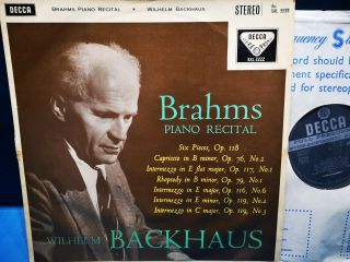 =decca Sxl 2222 Wbg Ed1 Wilhelm Backhaus Brahms Piano Recital