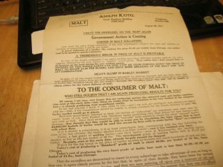 Rare Orig 1917 Pre - Prohibition Bulletin.  I Have The Swindlers On The Run.  Keitel