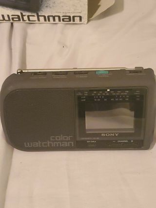 Vintage Sony Color Watchman TV FDL - 380 - AM/FM Radio VG/X 5 