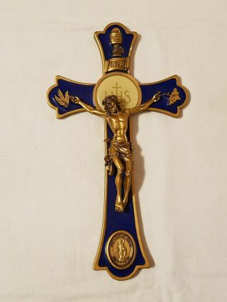 Religious Wall Hanging Cross Crucifix - Jhs Body Of Christ,  Our Lady Of Grace