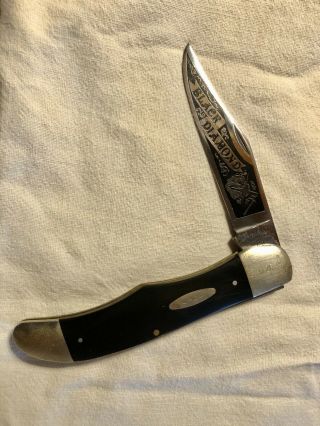 Vintage 6dot 1984 Case Xx " Black Diamond " Big Folding Hunter Knife 2165