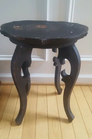 Vintage Antique Side Plant Wooden Table Stool 17 " Tall