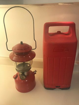 Vintage Coleman 200a Gas Lantern 1974 Rare Find Red Single Mantle With Case