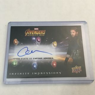2018 Upper Deck Avengers Infinity War Chris Evans Captain America Autograph Auto