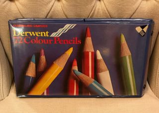 Rare Vintage Cumberland Derwent Coloured Pencil Set Of 72 England Box