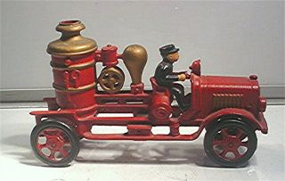 Vintage Cast Iron Toy Fire Engine - Smaller / Different