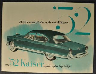 1952 Kaiser Brochure Manhattan Sedan Club Coupe Traveler 52