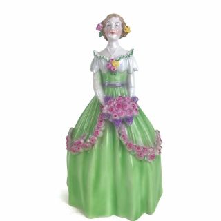 Vintage German Porcelain Figural Lady Woman Planter Figurine 5028 10 " Roses