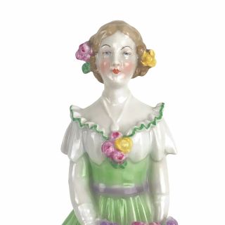 Vintage German Porcelain Figural Lady Woman Planter Figurine 5028 10 