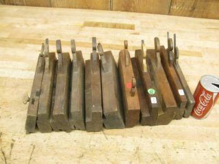 11 Antique Carpenters Hollow Wood Molding Hand Planes Marked With Names