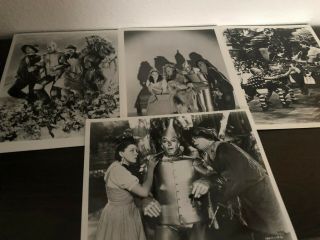 5 Vintage Black & White Glossy Real Photos The Wizard Of Oz Judy Garland