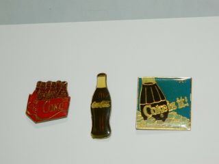 1981 Coke Is It 6 Pack Of Coke And A Coca Cola Bottle Pin Pinback 1981 Vintage